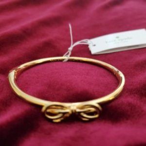 Kate Space gold bow bangle and post earrings